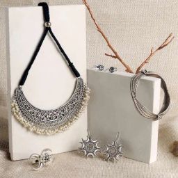 Teejh Panchala Oxidised Silver Jewellery Gift Set-image-20