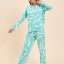 Sweet Dreams Sea Green Cotton Printed T-Shirt With Pyjamas-image-38