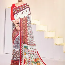 Garden Vareli Pure Georgette Patola Saree-image-4