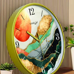 RANDOM White & Blue Printed Analogue Contemporary Wall Clock-image-76