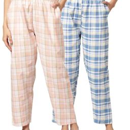Kryptic Blue & Pink Cotton Checks Lounge Pants (Pack Of 2)-picture-22