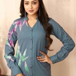 SELVIA Grey Printed Shirt-image-39