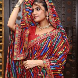 Lookmark Leheriya Printed Pure Georgette Saree-picture-56