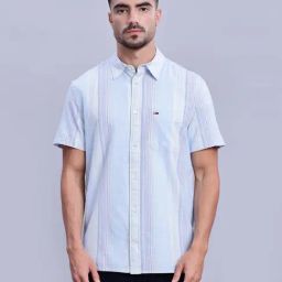 TOMMY HILFIGER Blue Regular Fit Stripes Shirt-image-45