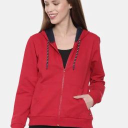 3PIN Red Cotton Hoodie-image-20