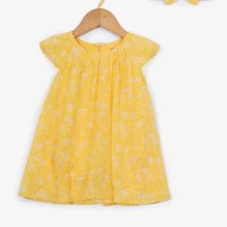 Creative Kid'S Girls Yellow Regular Fit Printed Dress-image-72