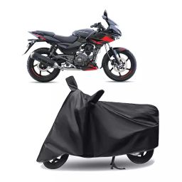 Auto Pearl Polyester Two Wheeler Cover for Bajaj Pulsar 220F (Grey)-image-17