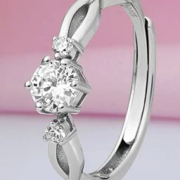 Zavya Twisted Solitaire Rhodium Plated 925 Sterling Silver Ring-image-69