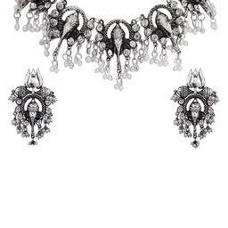 Sangria Stones Studded & Beaded Jewellery Set-image-28