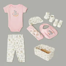 Juniors by Lifestyle Infant Girls 12-Pieces Printed Pure Cotton Gift Set-50
