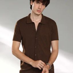 Campus Sutra Brown Regular Fit Shirt-image-95