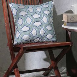 Maspar Enchanted Harmony Blue Viscose Printed Cushion Covers-picture-23