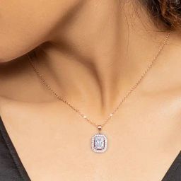 GIVA 925 Silver Rose Gold Mystique Romance Pendant with Link Chain for Women & Girls-image-5