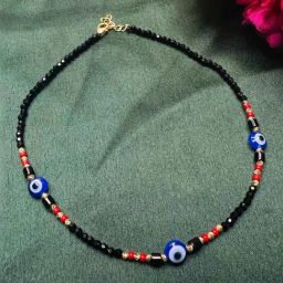 Arte Jewels 925 Sterling Silver Evileye Black Beads Anklet For Women-image-36