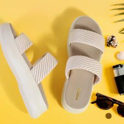 Mochi Women's Off White Slide Sandals-image-76