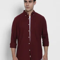 American Eagle Maroon Cotton Slim fit Solid Shirt-picture-25