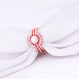 GIVA 925 Silver Rose Gold Solitaire Enhancer Ring for Women & Girls-image-65