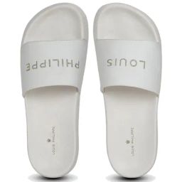 Louis Philippe Men's White Slides-image-81