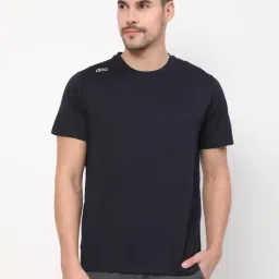 Dida Navy Polyster Regular Fit Solid T-Shirt-image-66