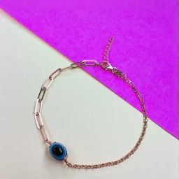Arte Jewels 925 Sterling Silver Evil Eye Rose Gold Bracelet For Women-picture-32