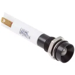 RS PRO White Panel Mount Indicator 110V AC, Mounting Hole Size 8 mm, IP Rating IP67, Model No 8462778-14