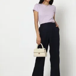Gap Navy Lyocell Solid Pants-picture-17