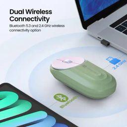 Portronics Wireless Mouse with 2.4 GHz USB Receiver, Multi Device Pairing, 1200 DPI Sensor(Green) image 2