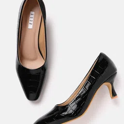 ELLE Women Croc Textured Kitten Pumps-picture-23