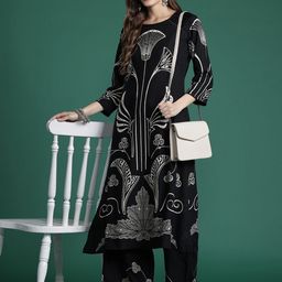 Indo Era Printed Straight Tunic With Trousers Co-Ords-picture-42