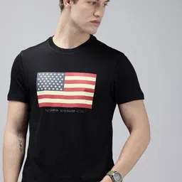 U.S. Polo Assn. Denim Co. Graphic Printed Pure Cotton Slim Fit T-shirt-image-96
