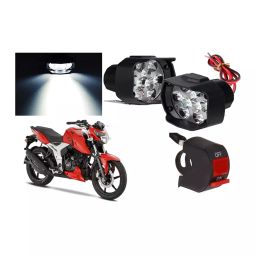 Cartronics 9 Led Shilon Fog Light White With On/Off Swich For TVS Apache RTR 160 4V-19