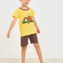 Bold N Elegant Unisex Kids Printed T-shirt with Shorts-image-32