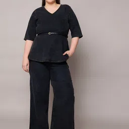 SASSAFRAS Curve Denim Peplum Top With Trousers Co-Ords-picture-8