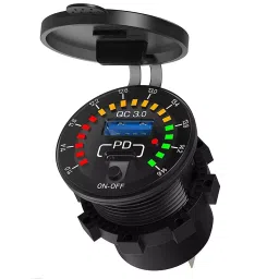 amiciSense 3 Amps Quick Charger USB 3.0, Type C For Car Bike with LED Colored Bar Indicator-44