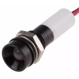 RS PRO White Panel Mount Indicator 24V DC, Mounting Hole Size 8 mm, Termination Type Lead Wires, IP Rating IP67, Model No 7239520-6