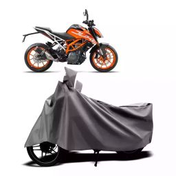 Auto Pearl Two Wheeler Cover with Bag for KTM Duke 390, Silver-image-25