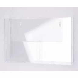 AS ONE Wall-Mounted Brochure W33.2 × D3.2 × H18.7 cm Transparent Polystyrene Resin, 61-211-4-7 image 2