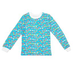 D'chica Full Sleeves Rainbow Print Thermal Tee - Blue-image-40