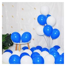 Zyozi Blue & White Metallic Balloons with Ribbon for Birthday Party Decorations - Pack of 52-image-4