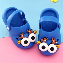 Oh! Pair Slip On Clogs With Back Strap Closure & Reindeer Applique - Blue-picture-8