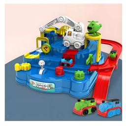 YAMAMA Train Adventure Mechanical Track Set Toys For Kids With Mini Trains Playsets Simulating Train Toys For Kids Educational Toys For Kids - Multicolor-1