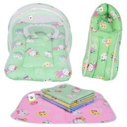 Babytoons New Born Baby Sleeping Essential Bedding Combo Set (0-6 Months) Green-3