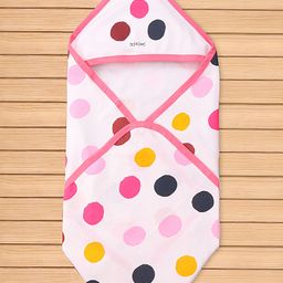 Doreme Interlock Knit Towel & Wrappers Polka Dots Print L 30 x B 23 cm - Pink-image-37
