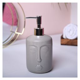 Voncasa Grey Matte Face Soap Dispenser - Cylindrical Shape (550 ml)-13