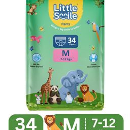 Little Smile Baby Pants Extra Absorb Diapers - Medium -34 Pieces - M (34 Pieces)-27