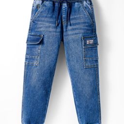 Under Fourteen Only Mild Washed Joggers Style Cargo Jeans - Dark Blue-image-99