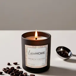 LUXEHOME INTERNATIONAL Brown Printed Lead-Free Wick french Coffee Scented Jar Candle-picture-45
