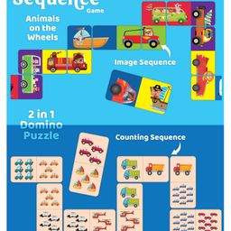 Eduketive Combo Of 2 Puzzle Game Animals 30 Pieces Sequence 2 In 1 Puzzle & Unicorn & Number 2 Train Sided 24 Pieces Puzzle For Kids Multicolour - 54 Pieces image 2