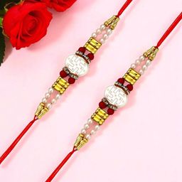 ADIVA Set Of 2 Rakhi With Roli Chawal & Greetings Card-image-20