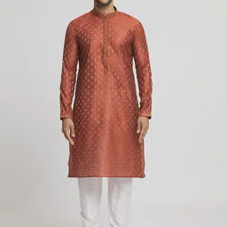 Arihant Rai Sinha Men Regular Thread Work Pure Silk Kurta with Churidar-picture-7